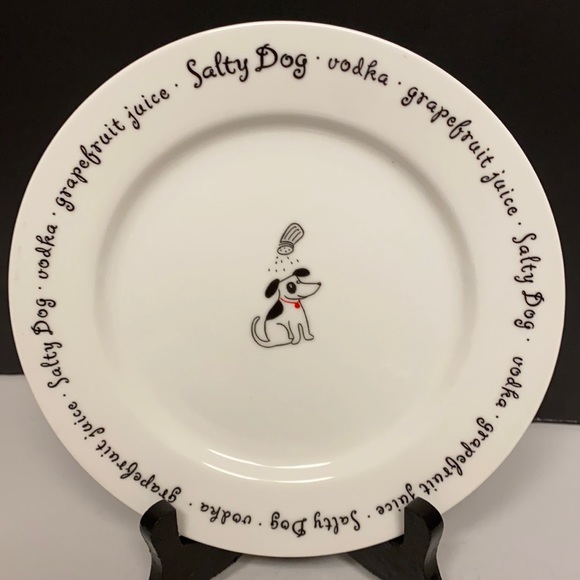 Pottery Barn Bar Lingo Cocktail Themed Appetizer Plates Set of Four 8”D - Picture 4 of 10